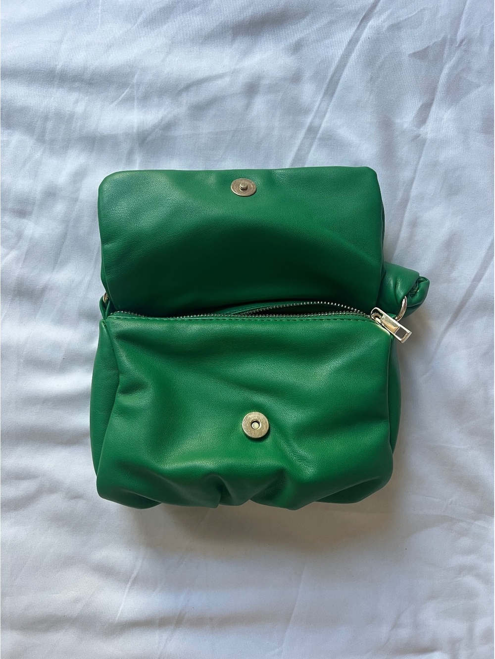 Zara Green Ruched Mini Shoulder Bag - Picture 6 of 6